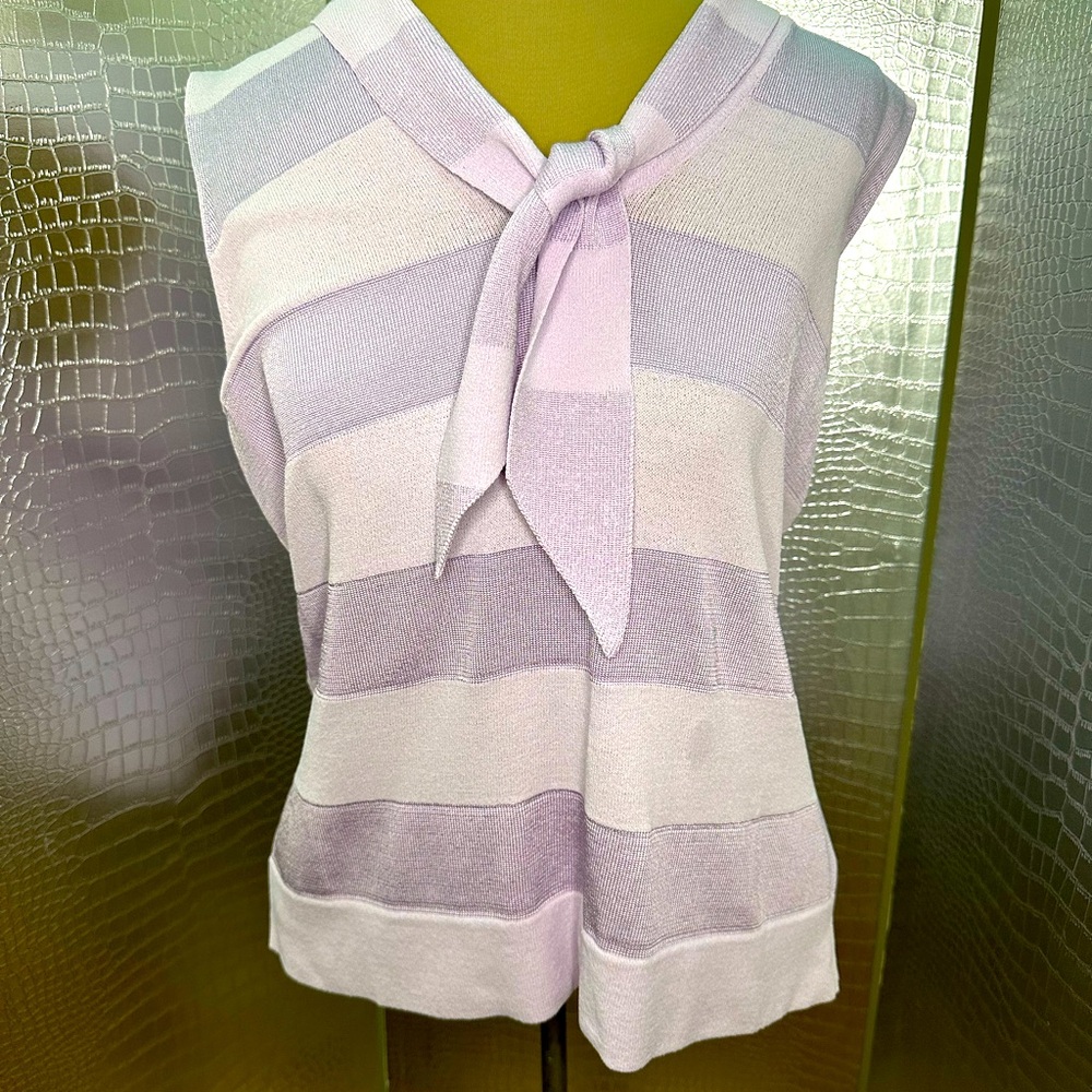 Jones New York Pink Tie Blouse-Medium